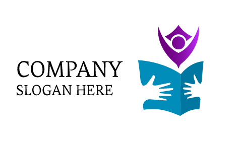 Logotipo Educativo Con La Mano Sosteniendo Un Libro