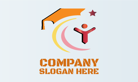 Logotipo De Educación De Jardín De Infantes Con Gorra Naranja