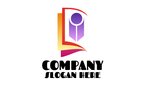 Logotipo Educativo Con Portada De Libro Rosa