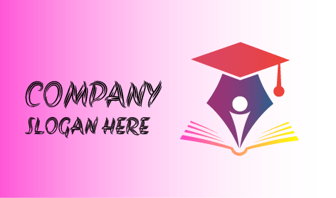 Logotipo Educativo Con Punta De Bolígrafo Morada