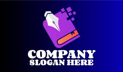 Logotipo Educativo Del Libro Morado Con Página Roja