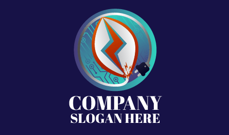 Logótipo De Eletricista De Folha De Circuito