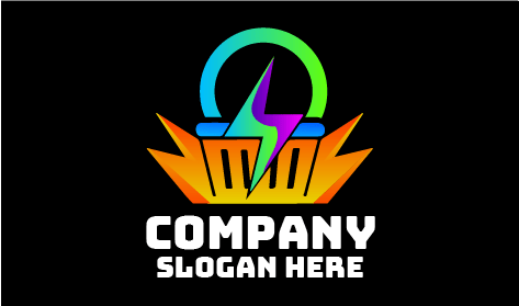 Colorful Electricity Sign Logo