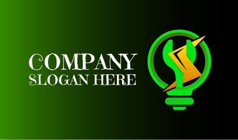 Logotipo De Eletricista De Lâmpada Verde