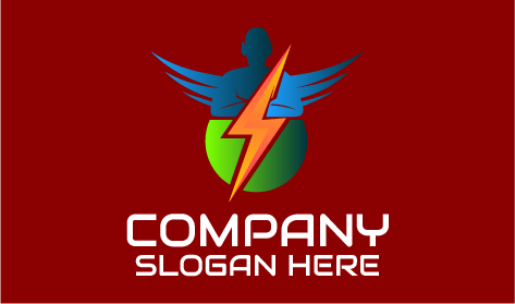 Orange Energy Sign Electrician Logo