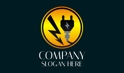 Logótipo De Eletricista De Tomada Elétrica