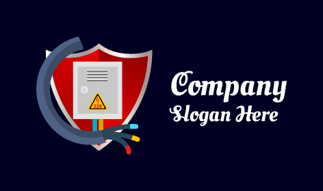 Logótipo De Eletricista Com Escudo Vermelho