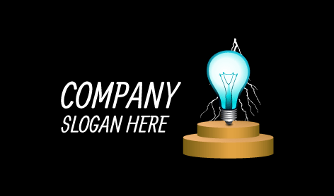 Logótipo Do Eletricista Da Lâmpada Thunder Power