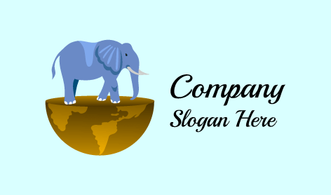 Elefanten-logo In Babyblau