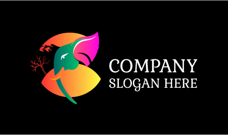 Niedliches, Farbenfrohes Elefantenlogo