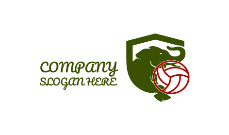 Logo Mit Grünem Schild Und Elefanten