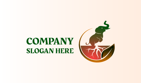 Logo Für Elefanten Mit Natürlichem Lebensraum