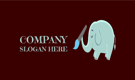 Logo Mit Pinsel-elefant