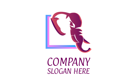 Logo Mit Lila Schneidezähnen Für Elefanten