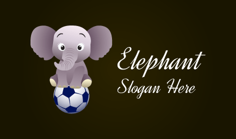 Logo Éléphant Argenté Jouant Au Ballon