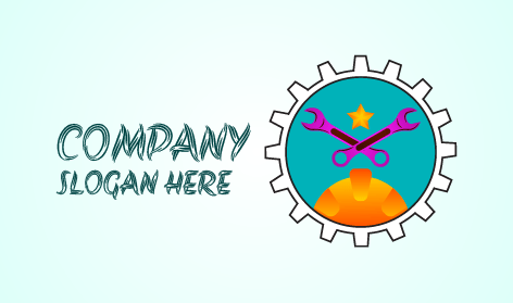 Logo Teknik Kunci Pas Ungu Bersilang