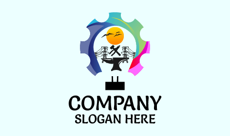 Mehrfarbiges Zahnrad-engineering-logo