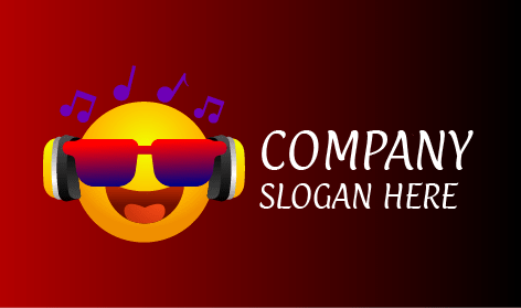 Logotipo De Entretenimiento Con Emoticones Sonrientes