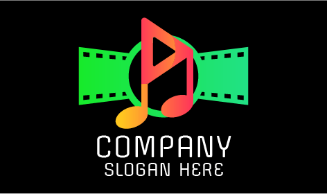 Logotipo De Entretenimiento De La Casa De Medios Musicales