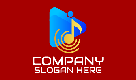 Logo Di Intrattenimento Con Accordi Musicali Arancioni