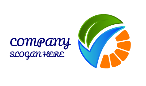 Blue Tick Mark Environmental Logo