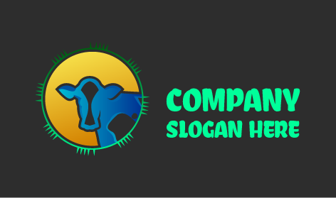 Blaues Kuhfarmlogo