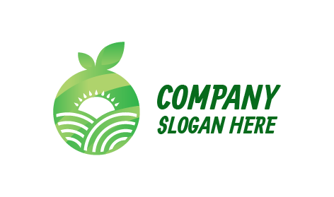 Logotipo De Granja Con Forma De Fruta Verde
