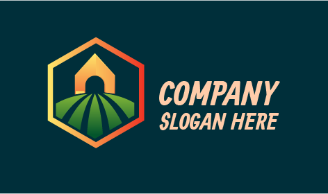 Orange Hexagon Farmhouse Logo