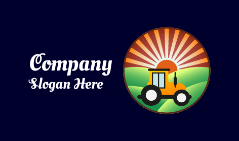 Vintage Yellow Tractor Farm Logo