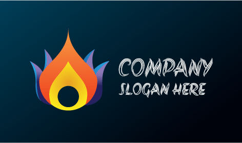 Logo Api Kelopak Mawar Menyala