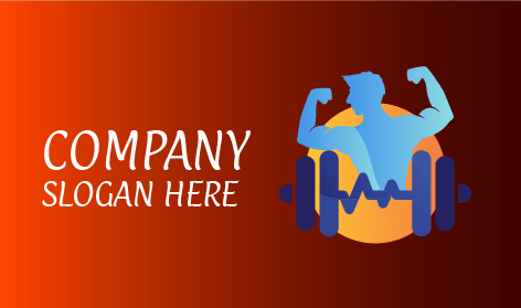 Logotipo De Fitness De Culturista Azul