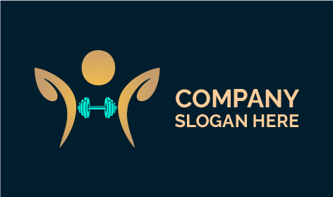 Logotipo De Fitness Experto Con Mancuernas