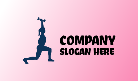 Logotipo De Fitness Con Silueta Femenina