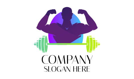 Logotipo De Fitness Con Barra En Degradado