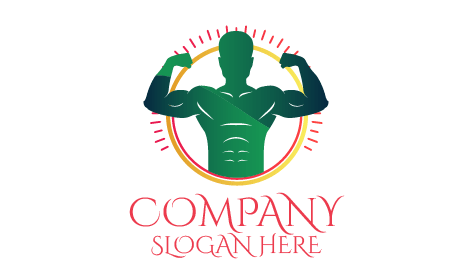 Logotipo De Fitness De Culturista Verde