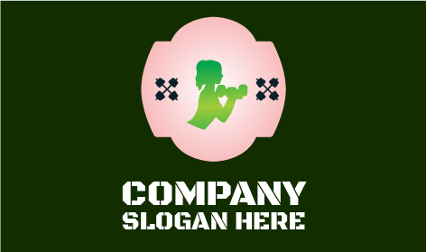 Logotipo De Fitness Con Silueta Verde