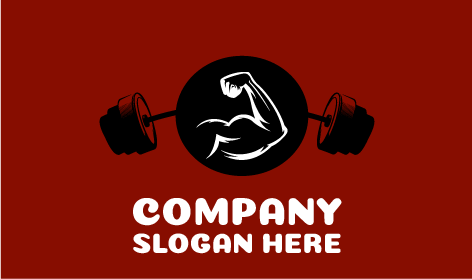 Logotipo De Fitness Con Mancuernas Musculares