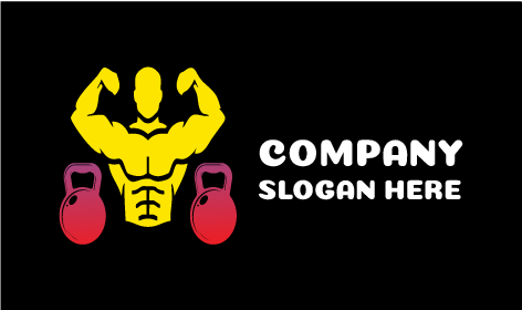 Logotipo De Fitness Y Fuerza Muscular