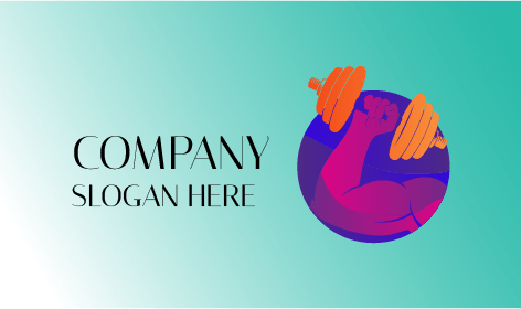 Logotipo De Fitness Con Músculos Del Brazo Morado