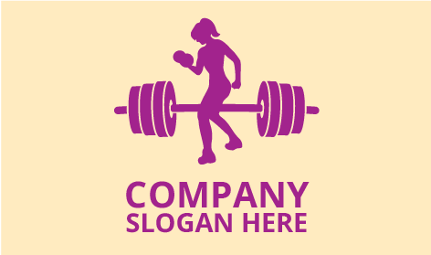 Logotipo Morado De Levantamiento De Pesas Y Fitness