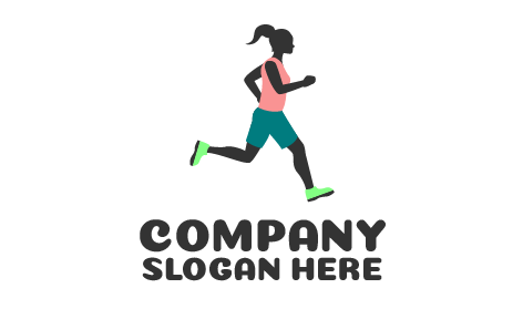 Logotipo De Fitness De Mujer Corriendo