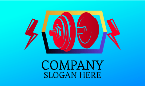 Logotipo De Fitness De Barra De Truenos