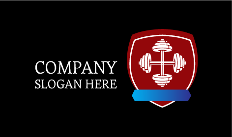 Logotipo De Fitness Con Mancuernas Para Entrenamiento