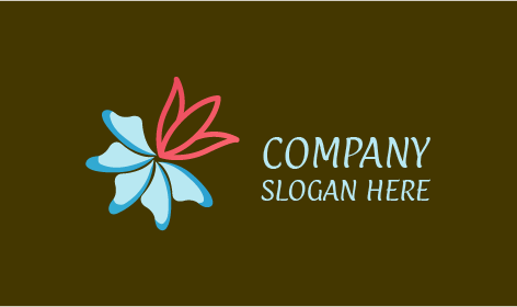 Logo Blue Delicate Flower Petals