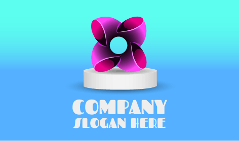 Logo De Fleur En Ruban Brillant