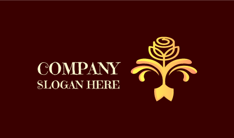 Logo Bunga Mawar Emas Premium