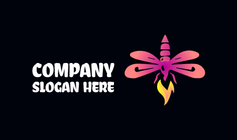 Logotipo De Mosca Con Llamas Llameantes