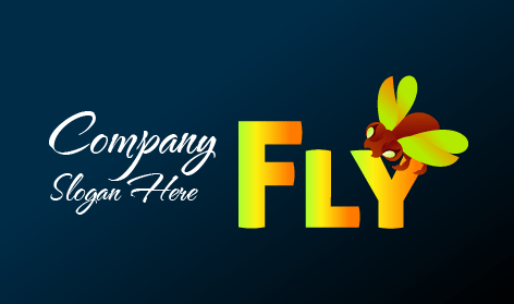 Logotipo de mosca denominativa brillante