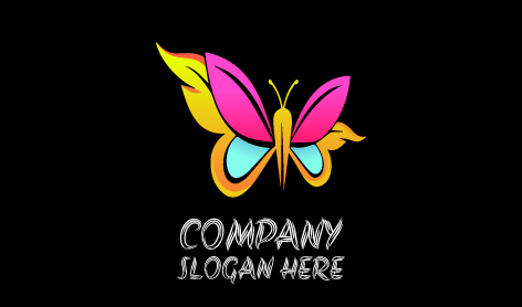 Logotipo De Insecto Mariposa Colorido