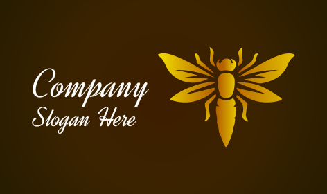 Logotipo de Mosca con Silueta Dorada